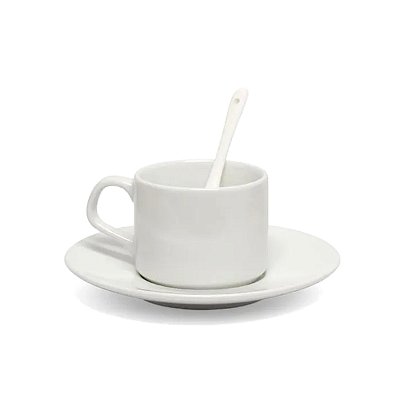 6 Xicaras 147ml c/ Pires e Com Colher