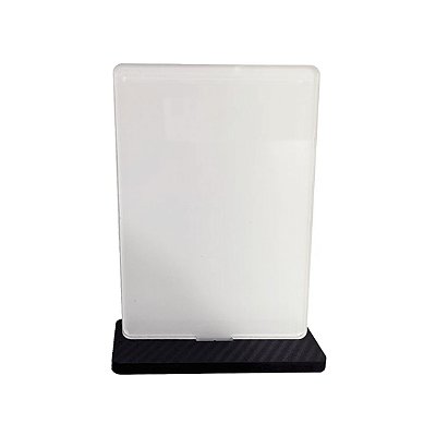 Placa 10x15cm Acrilico Retroverso Base 6mm Fibra Preta