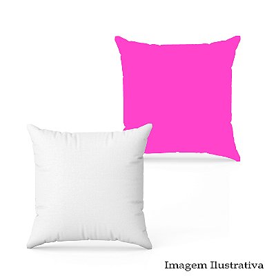 Capa De Almofada 40x40 Em Oxford Branca/Rosa Pink