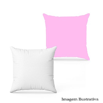 Capa De Almofada 40x40 Em Oxford Branca/Rosa Bebê