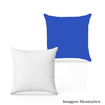 Capa De Almofada 40x40 Em Oxford Branca/Azul