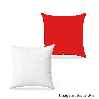 Capa De Almofada 40x40 Em Oxford Branca/Vermelha