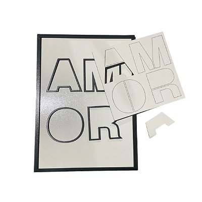Quadro de MDF Quebra Cabeça AMOR