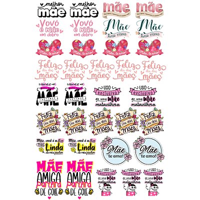 Folha A3 Estampa DTF UV Especial Dia Das Mães - Mod. 01