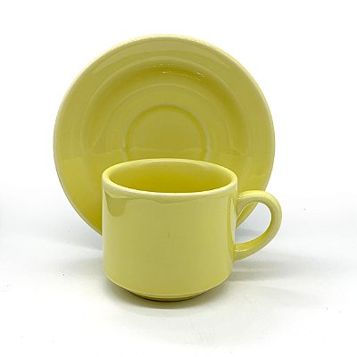 Xícara 180ml Amarela Com Pires - Nacional Sublime