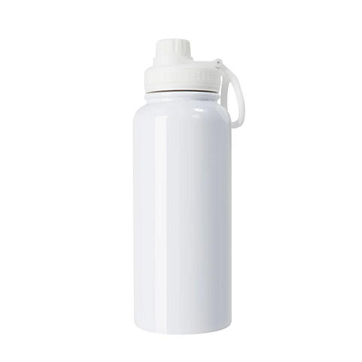 Garrafa Squeeze 900ml Térmica Com Tampa Emborrachada - Branco