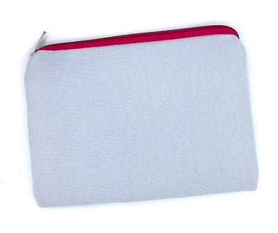 Necessaire Branca Zipper Rosa Para Sublimação