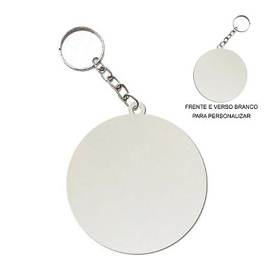 Chaveiro MDF DUPLA FACE Redondo pct c/ 05 unidades