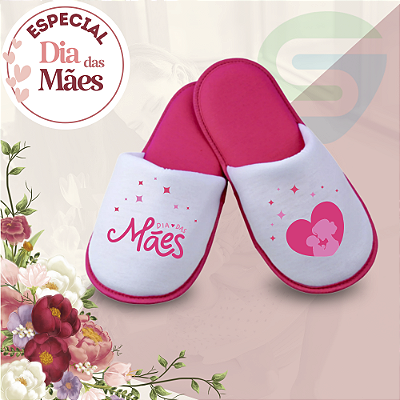 Pantufa Adulta Para Sublimação BRANCO / ROSA
