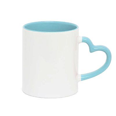 Caneca Alça Coração Azul Bebê