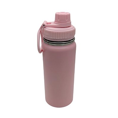 Garrafa Térmica Com Tampa e Alça 600ml - Rosa Claro