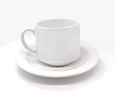 Xícara Branca 180ml com pires - Nacional Sublime