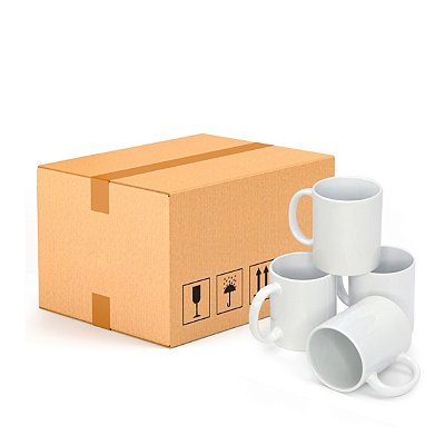 24 Canecas Brancas 325ML - Smart DEKO