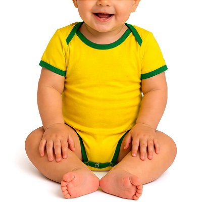Body Verde/Amarelo Manga Curta