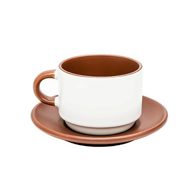 Xicara 90ml Com Pires PETIT - Fosca Marrom