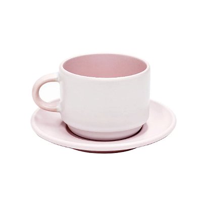 Xicara 90ml Com Pires PETIT - Fosca Rosa