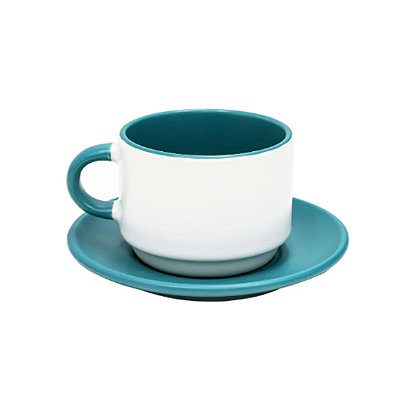 Xicara 90ml Com Pires PETIT - Fosca Verde Escuro