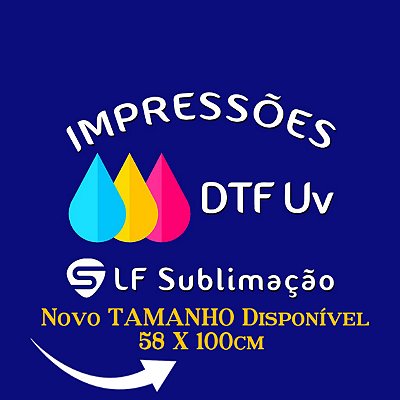 Serviço de Impressão DTF UV - 58cm X 1 Metro