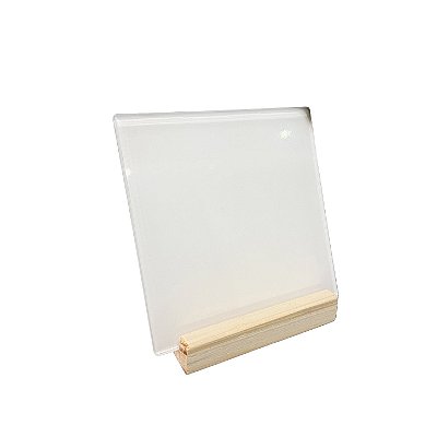 Placa Acrílico Retroverso 12x12 C/ Base Pinus