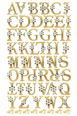 Impressão DTF UV - Alfabeto Floral Dourado - A3