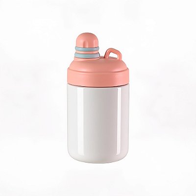 Copo Inox Térmico KAWAII C/ Tampa De Silicone ROSA