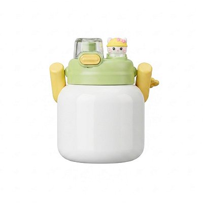 Copo Inox Térmico BABY POP C/ Tampa - VERDE C/ AMARELA