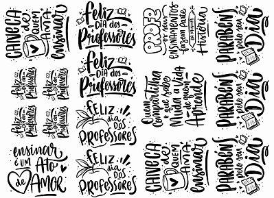 Impressão DTF UV - Dia dos Professores - A4 - Preto