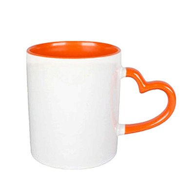 Caneca Alça Coração Laranja
