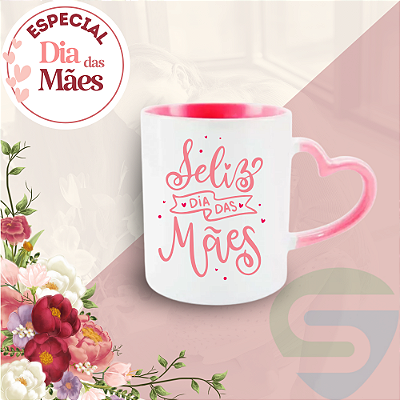 Caneca Alça Coração Rosa