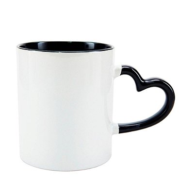 Caneca Alça Coração Preta