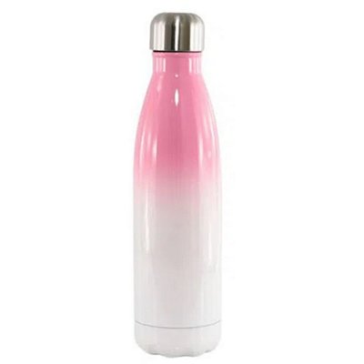 Garrafa Térmica Bicolor Rosa com Parede Dupla - 500ml