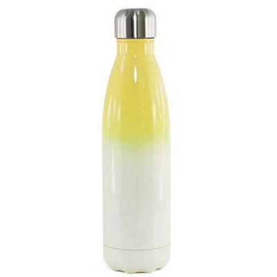 Garrafa Térmica Bicolor Amarela com Parede Dupla - 500ml