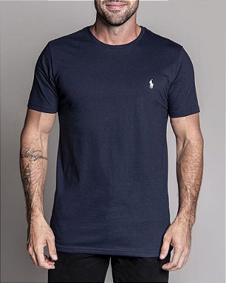 Camiseta masculina Ralph Lauren Custom Fit Basica Marinho