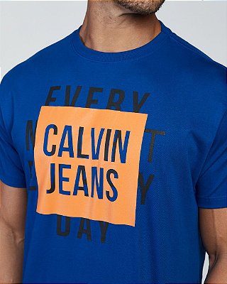 Camiseta Masculina Calvin Klein Every Night Every Day Azul