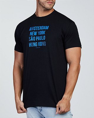 Camiseta Masculina Calvin Klein Estampada Preta