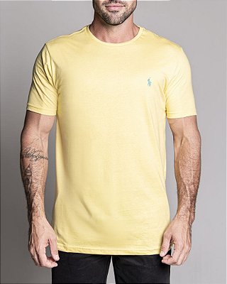 Camiseta masculina Ralph Lauren Custom Fit Basica Amarelo