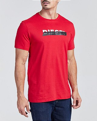 Camiseta Masculina Diesel Vermelho