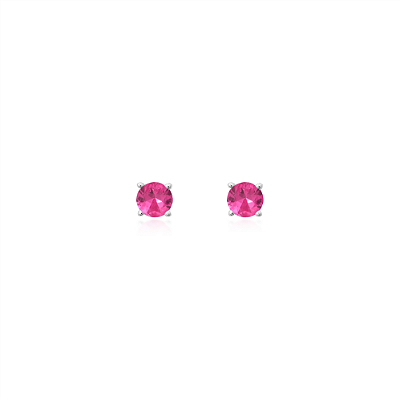 Brinco Ponto Safira pink