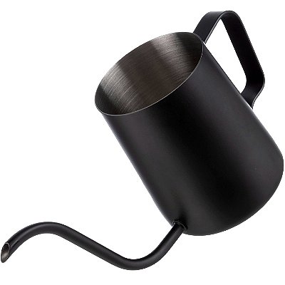 Chaleira Leiteira Bico de Ganso Fino Aço Inox Preto 600 ml