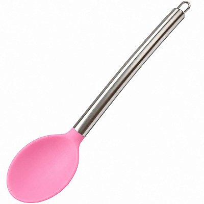 Colher de Arroz p/ Servir em Silicone e Inox Grande - 32 cm