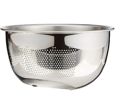 Escorredor Bowl de Alimentos Inox c/ Vazamento Lateral