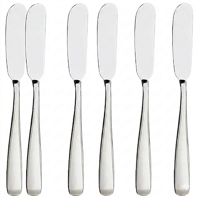 Kit com 6 Espátulas para Manteiga em Aço Inox