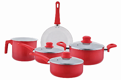 Conjunto Jogo de Panelas Revestimento em Cerâmica Pro com 5 Peças