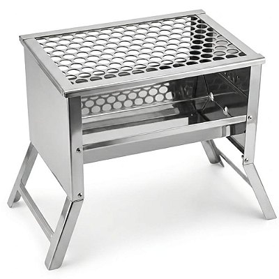 Churrasqueira Inox Portátil Carvão Grelha Grill Varanda Camping Pesca