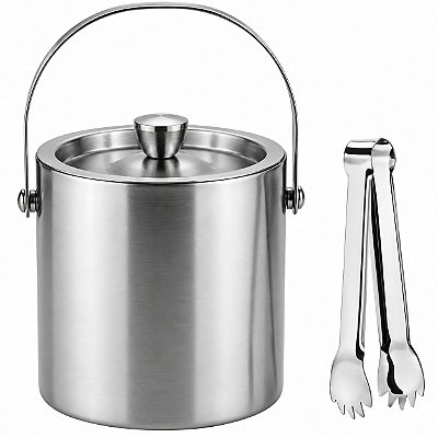 Balde Gelo Térmico Aço Inox com Pegador e Tampa