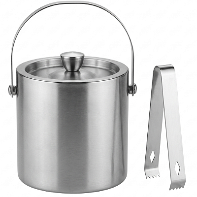 Balde de Gelo Térmico em Inox com Pegador e Tampa