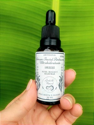 Sérum Facial Antiacne Com Niacinamida Ultra Hidratante Livre de Óleo Natural Vegano 30 ml