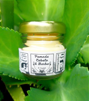 Pomada Modeladora Artesanal 100% Natural - Cabelo, Barba, Bigode e Sobrancelha - Crescimento, Hidratação - Vegana 35 g