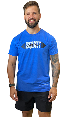 T-Shirt masculina Squat Snatch azul mescla