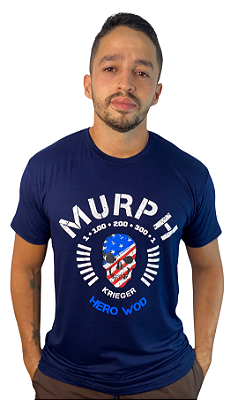 T-Shirt masculina Murph caveira - azul marinho